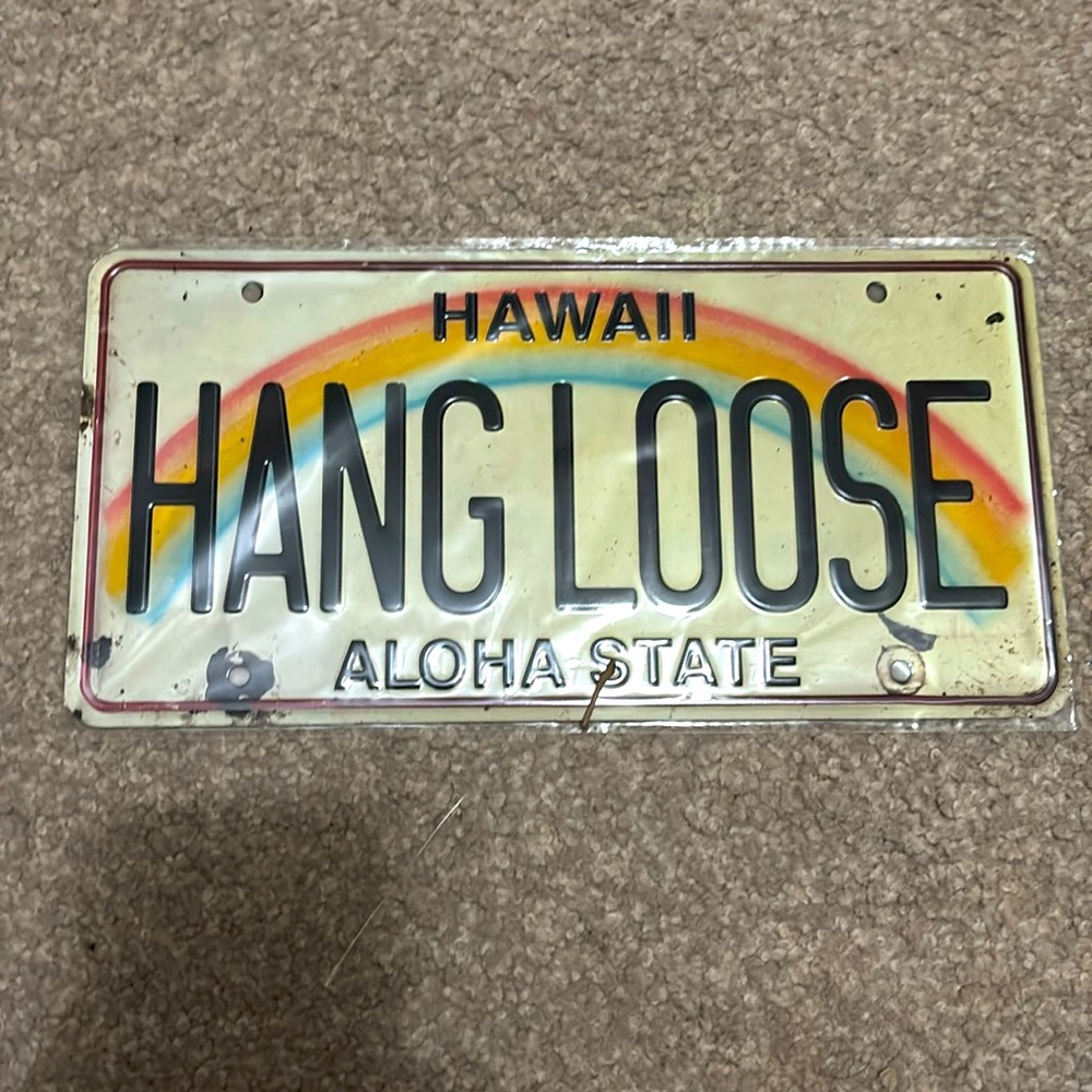 hang loose hawaii license plate decor (amazon)
